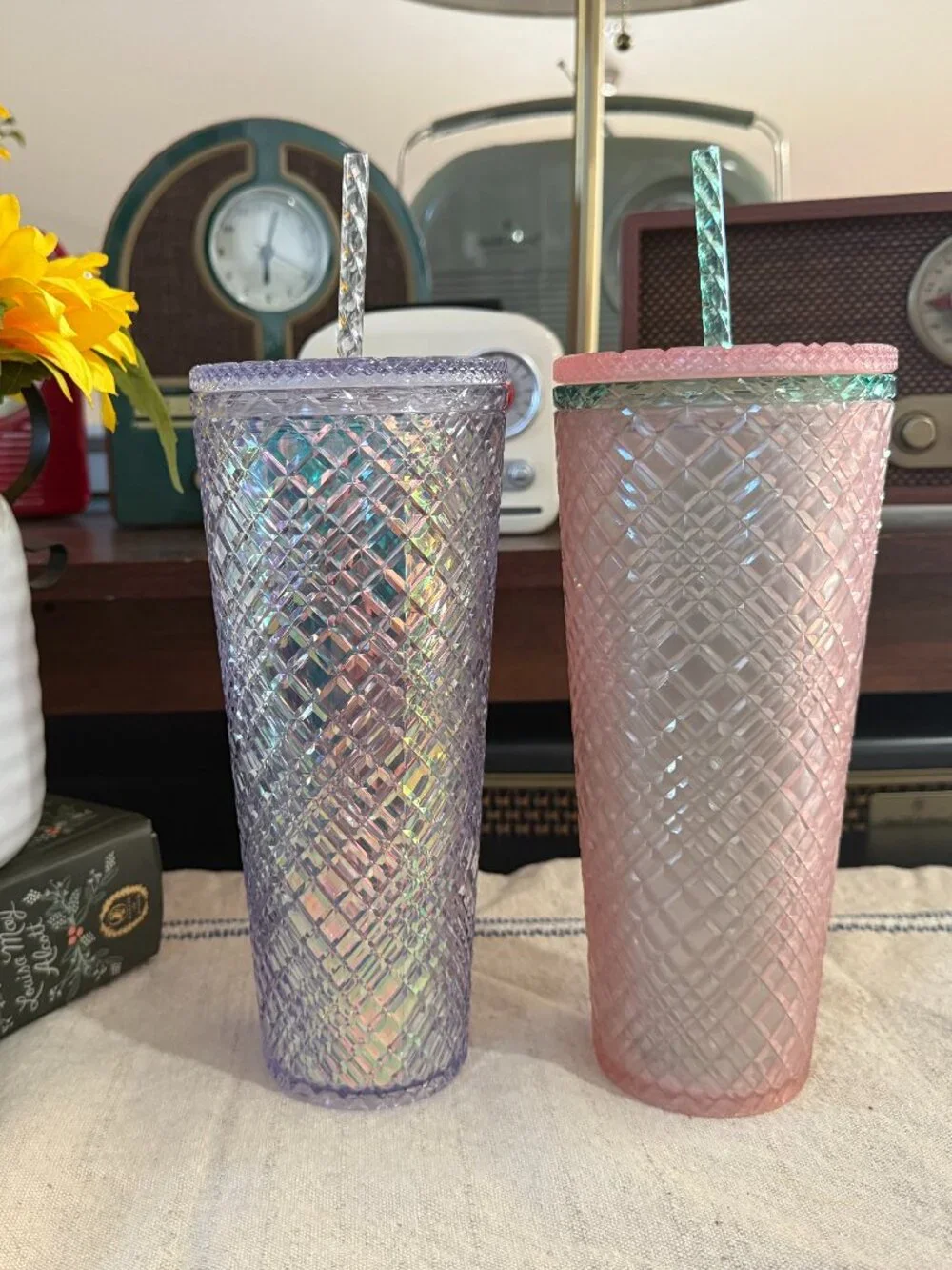 Starbucks Studded Cold Cups with Straws Set of 2